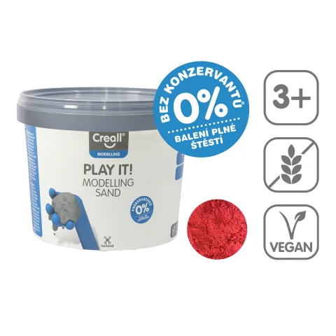Levný Modelovací písek červený v kyblíčku 750g